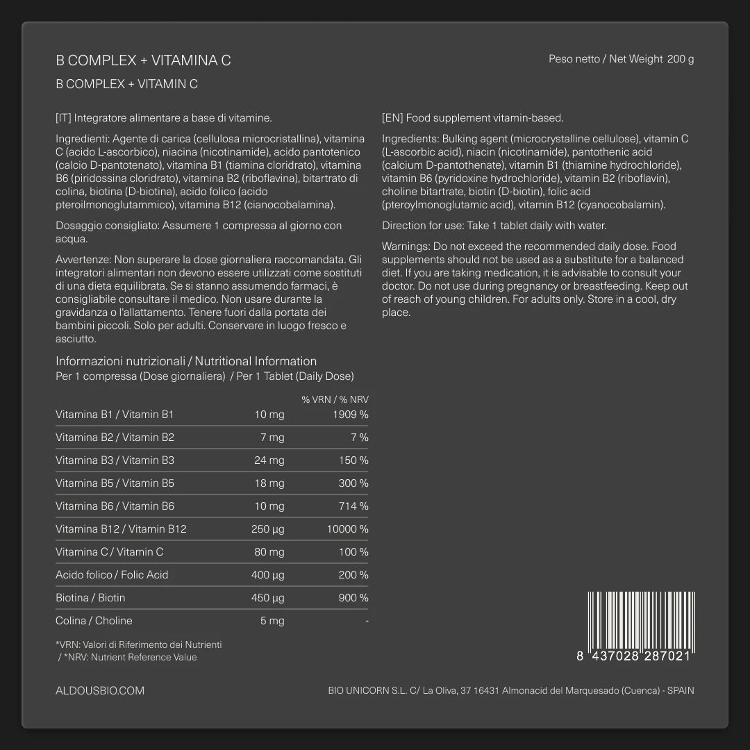 Vitamina B Complex con Vitamina C