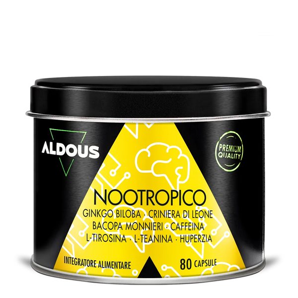 Nootropico con Ginkgo Biloba, Criniera di Leone, Caffeina, Bacopa, Tirosina, ...
