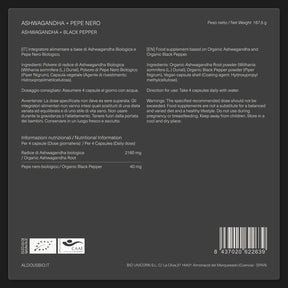 Ashwagandha con Pepe Nero Biologico