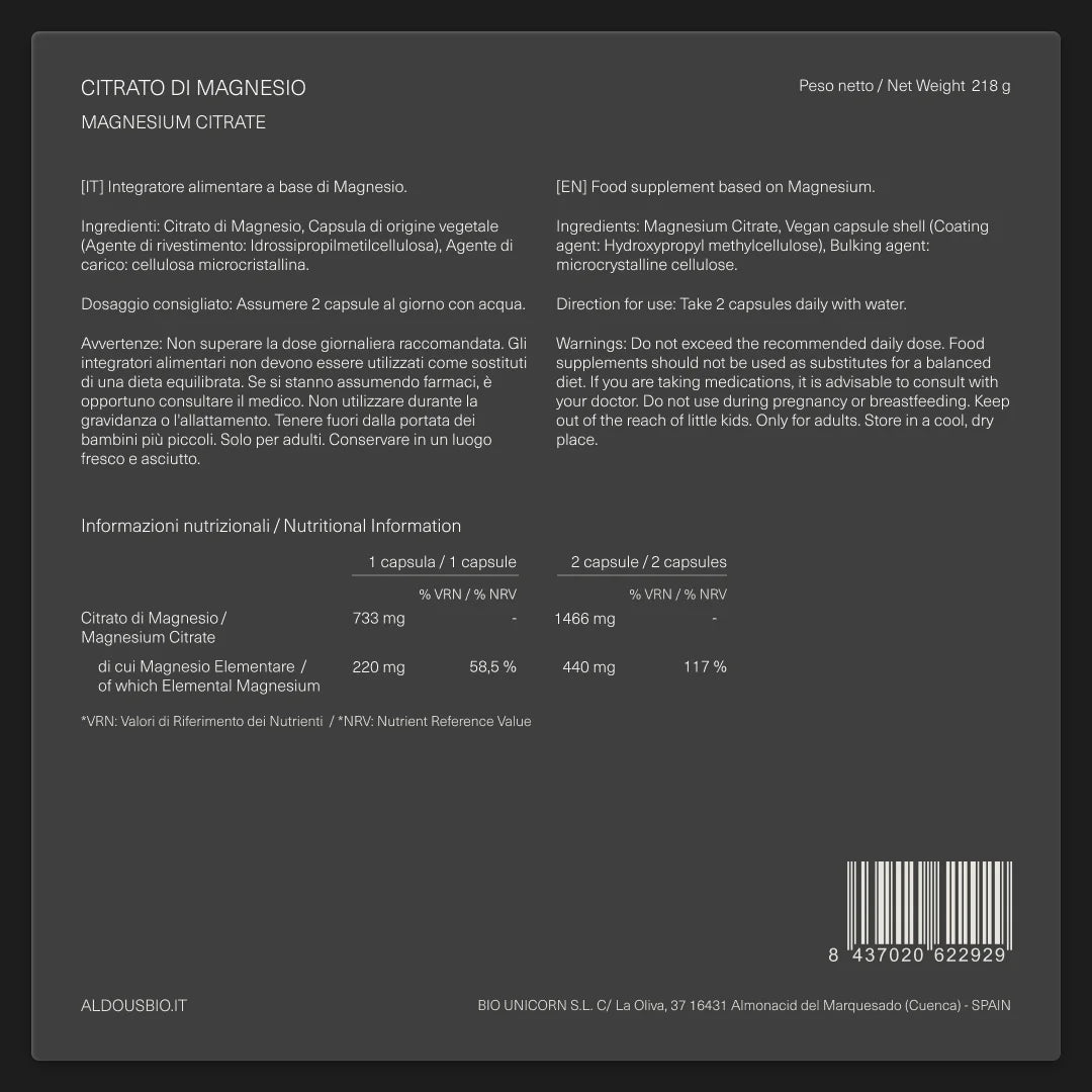 Citrato di Magnesio Puro