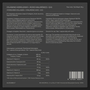 Collagene Idrolizzato con Acido Ialuronico, Coenzima Q10, Zinco e Vitamine