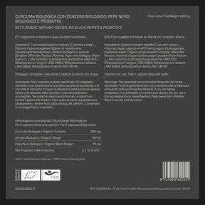 Curcuma Biologica con Zenzero, Pepe Nero e Probiotici