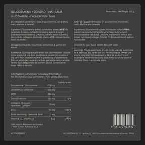 Glucosamina con condroitina, MSM, vitamine e minerali