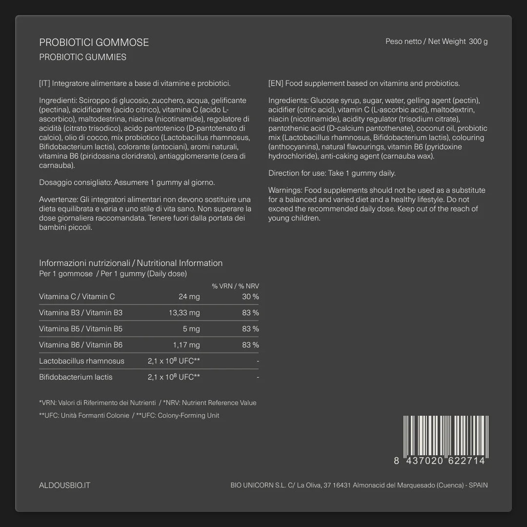 Probiotici con Vitamine Gummies