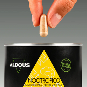 Nootropico con Ginkgo Biloba, Criniera di Leone, Caffeina, Bacopa, Tirosina, Teanina e Huperzia Serrata
