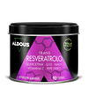 Barattolo di Trans-Resveratrolo Aldous da 90 capsule con quercetina, Q10, NAD+, vitamina C e pepe nero.