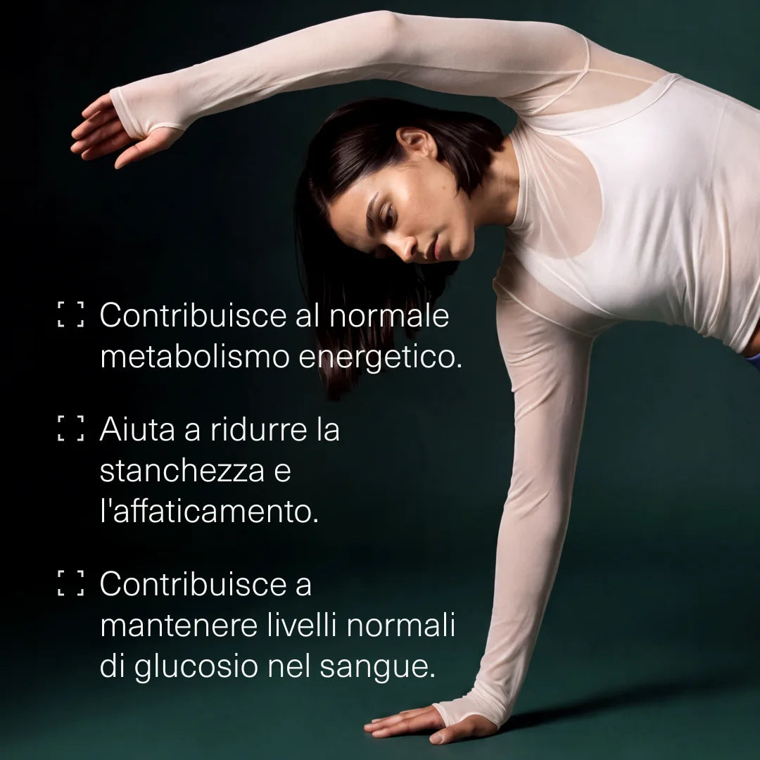 Donna che fa stretching accanto ai benefici: normale metabolismo energetico, ...