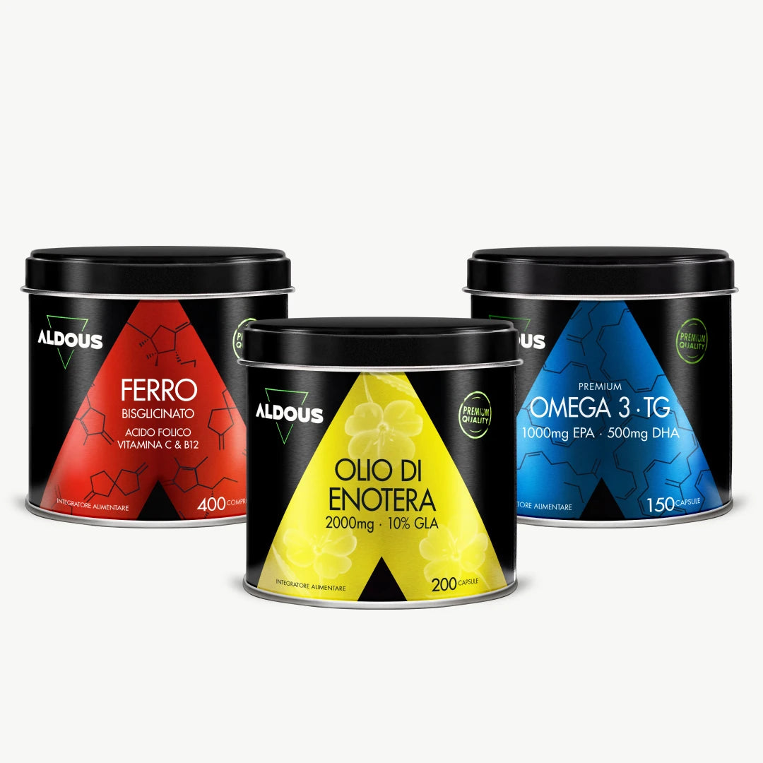 Pack Olio di Enotera + Ferro + Omega 3 Premium