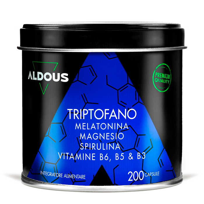 Triptofano con Melatonina, Magnesio, Spirulina e Vitamine
